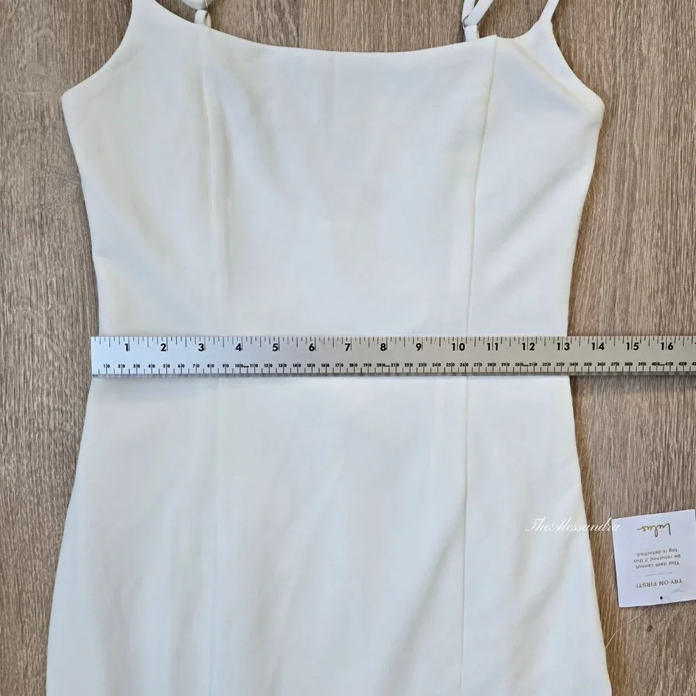 Lulus  White Sleeveless Button Back Mermaid Maxi Dress New With Tags $158 Flaw - Picture 8 of 17